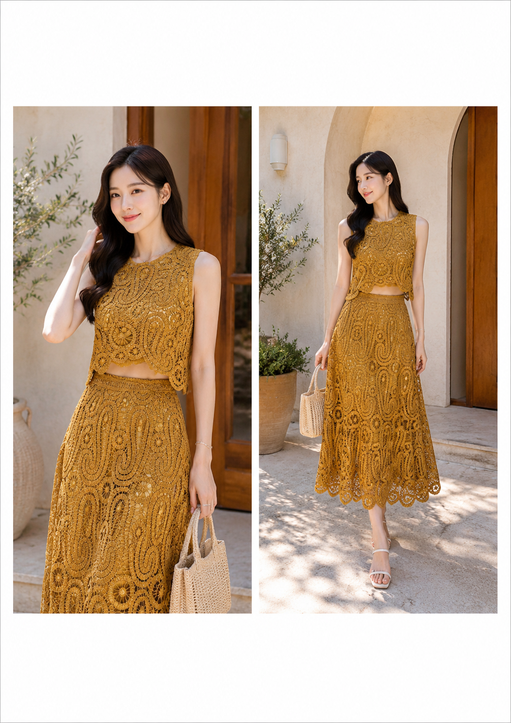 Mocha Lace Co-Ord Maxi Set