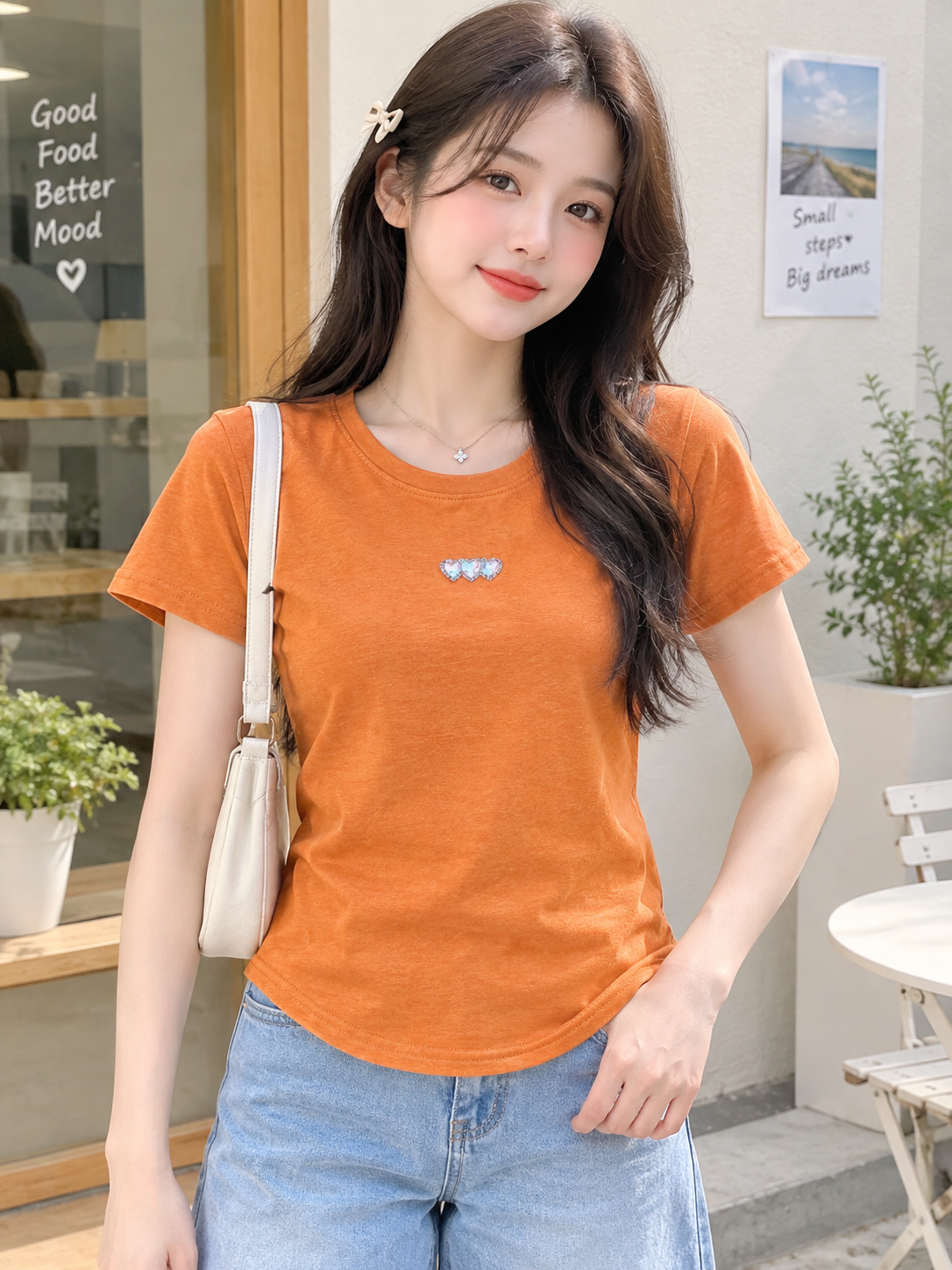Heart Charm Casual T-Shirt