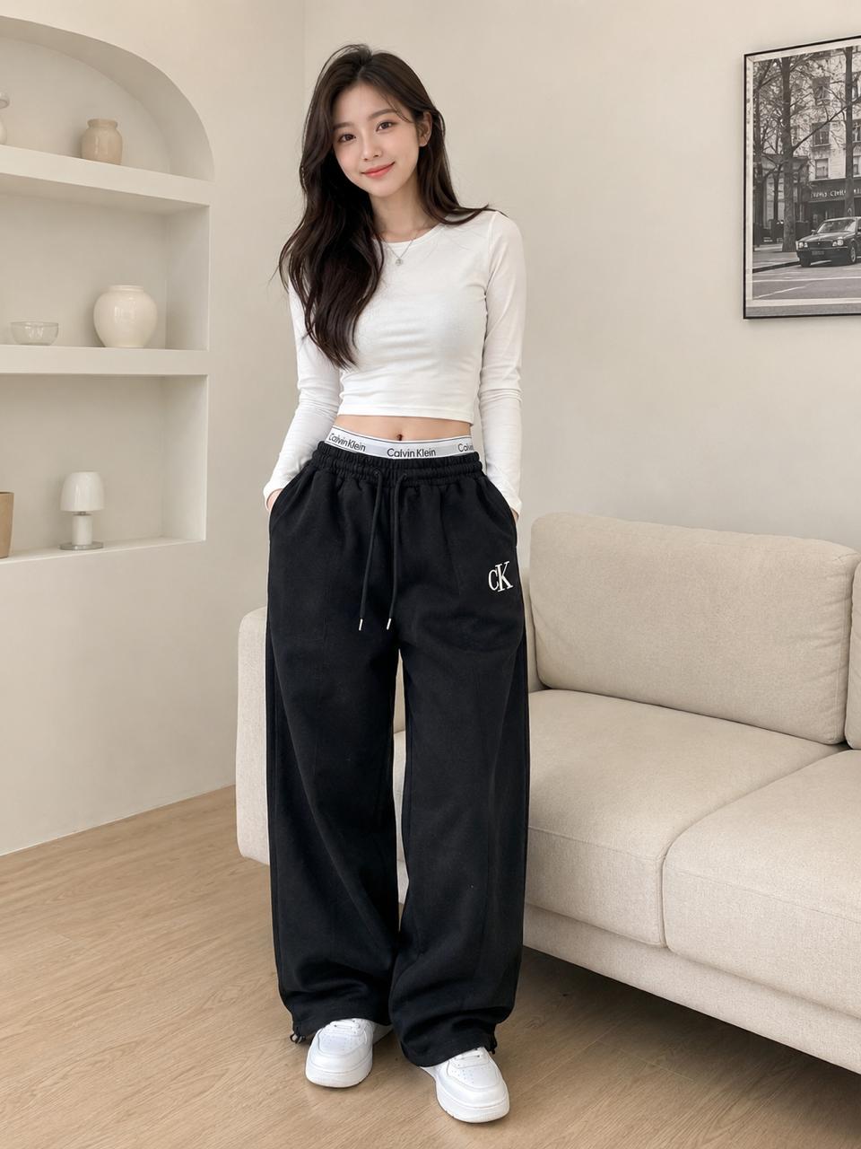 Classic Comfort Wide-Leg Jogger Pants