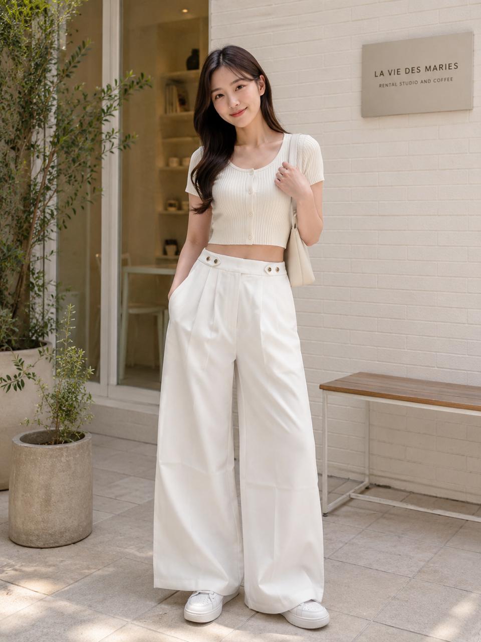 Elegant Pleated Wide-Leg Trousers