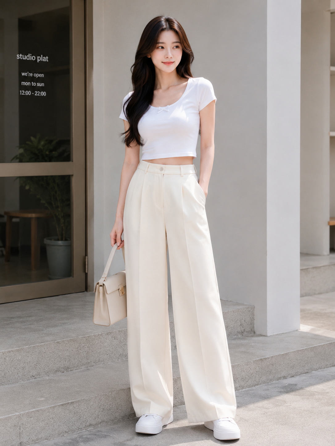 Classic Tailored Wide-Leg Trousers