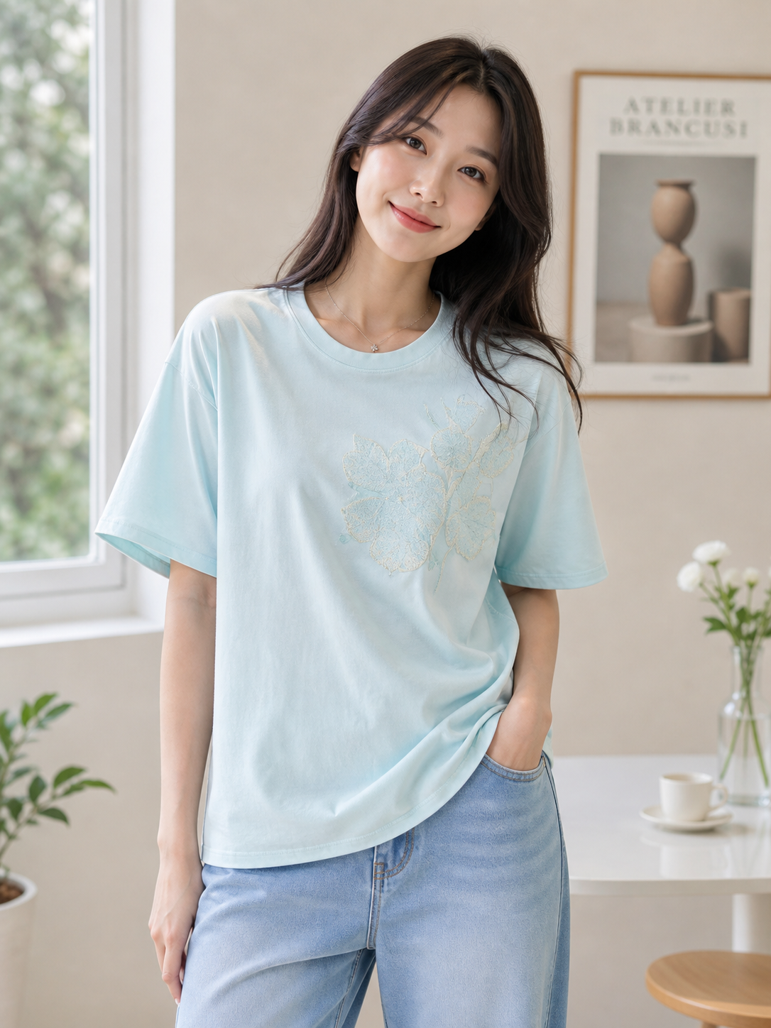 Playful Comb Print Casual T-Shirt