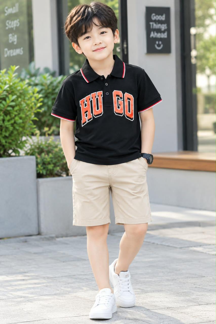 Sporty Contrast Collar Polo