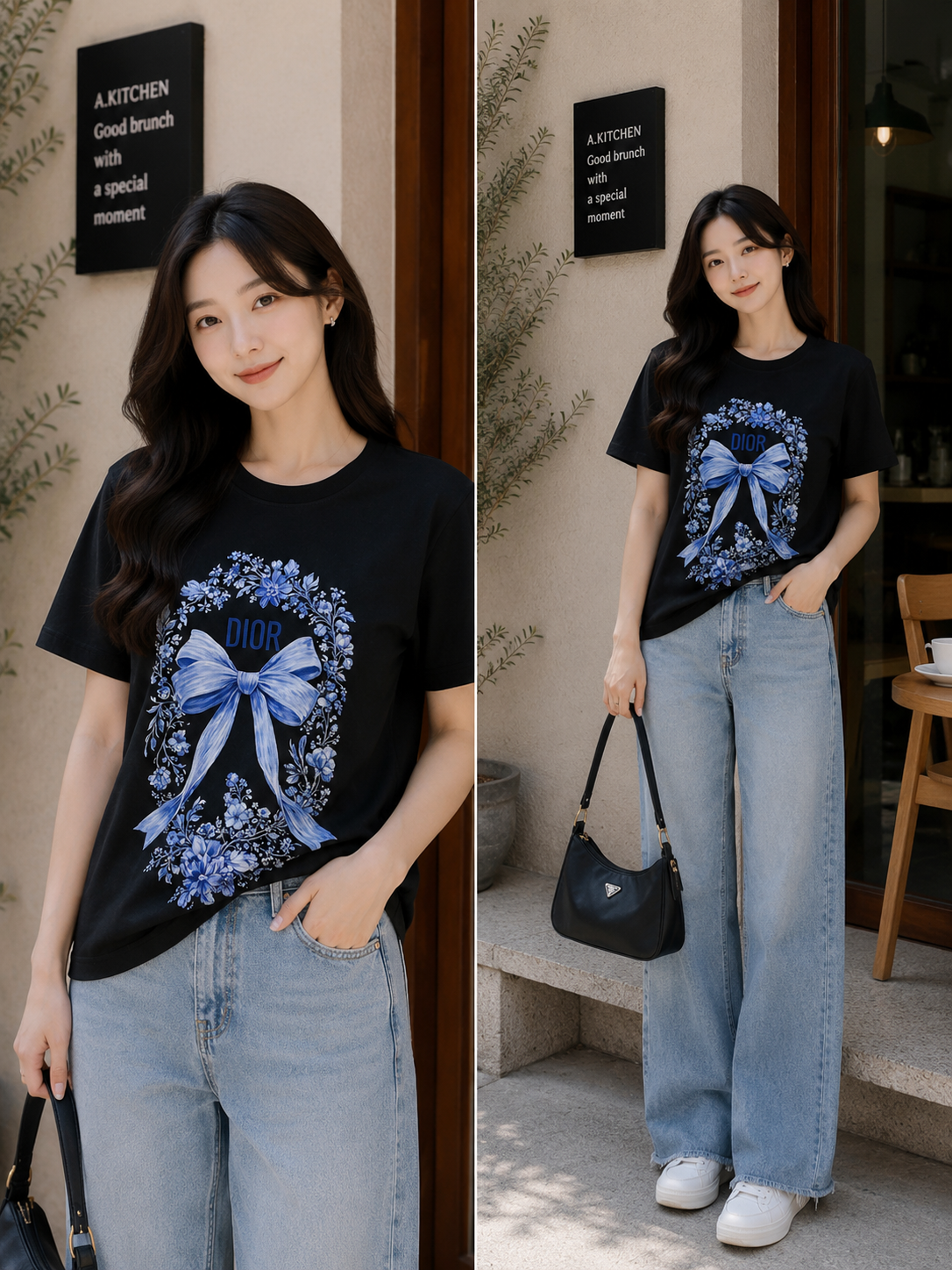 Floral Ribbon Graphic Tee