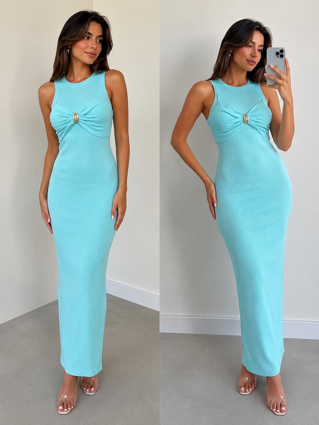 Aqua Grace Bodycon Maxi Dress