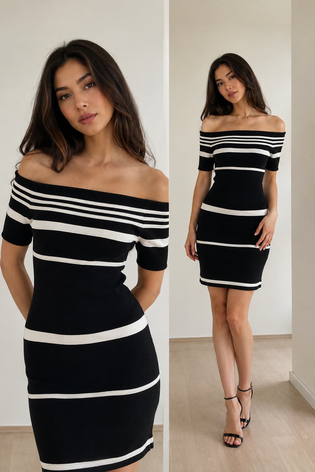 Parisian Stripe Bodycon Dress